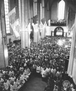 Msza w archikatedrze św. Jana Chrzciciela. Obchody Milenium Chrztu Polski w Warszawie, 24.06.1966